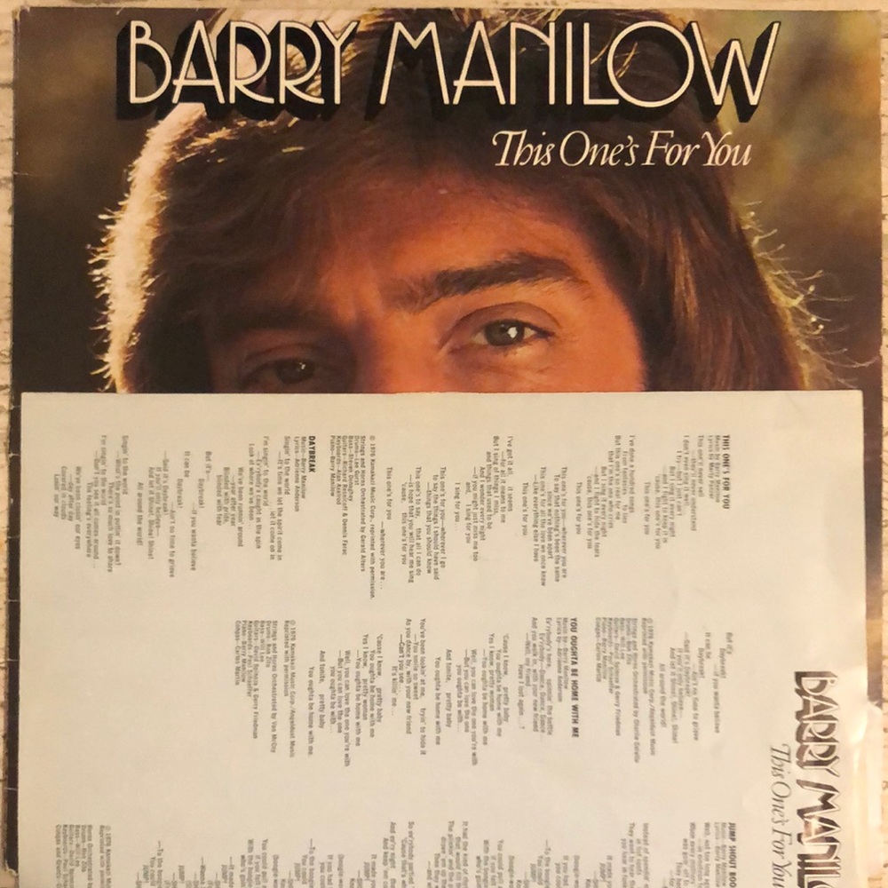 Barry Manilow This One's For You Vinyl Lp